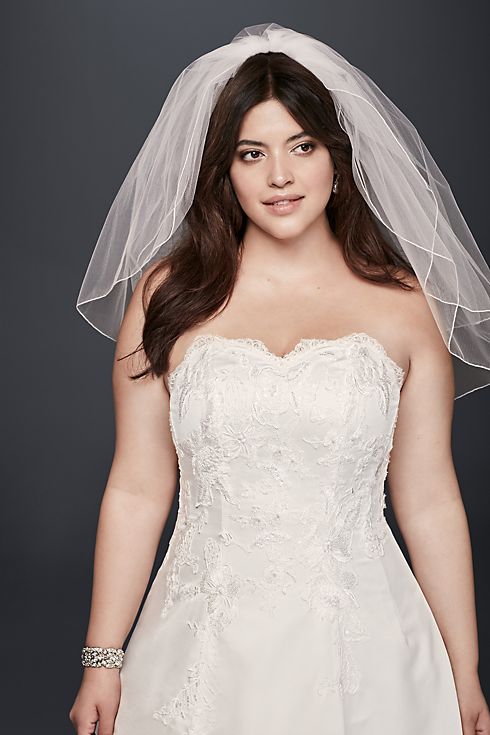 As-Is Satin A-Line Plus Size Wedding Dress Image 3