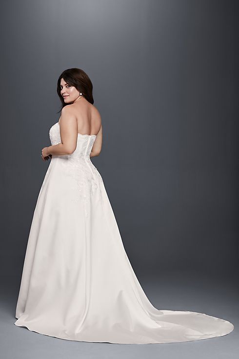 As-Is Satin A-Line Plus Size Wedding Dress Image 2