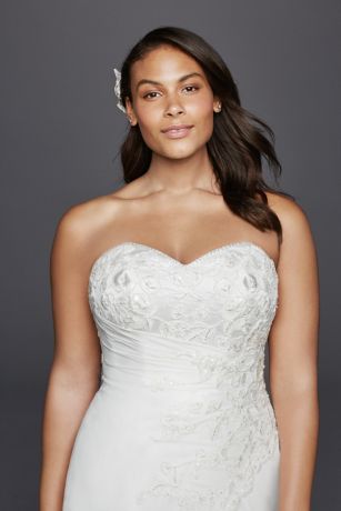 Strapless Chiffon Wedding Dress with Side Drape | David's Bridal