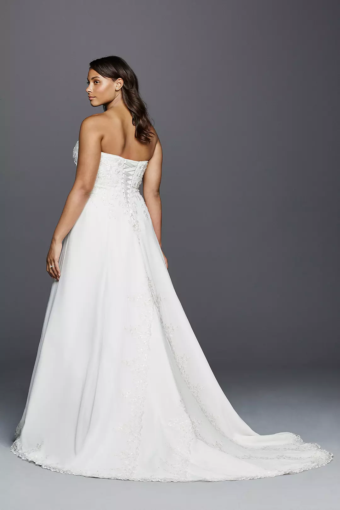 Strapless Chiffon Wedding Dress with Side Drape | David's Bridal