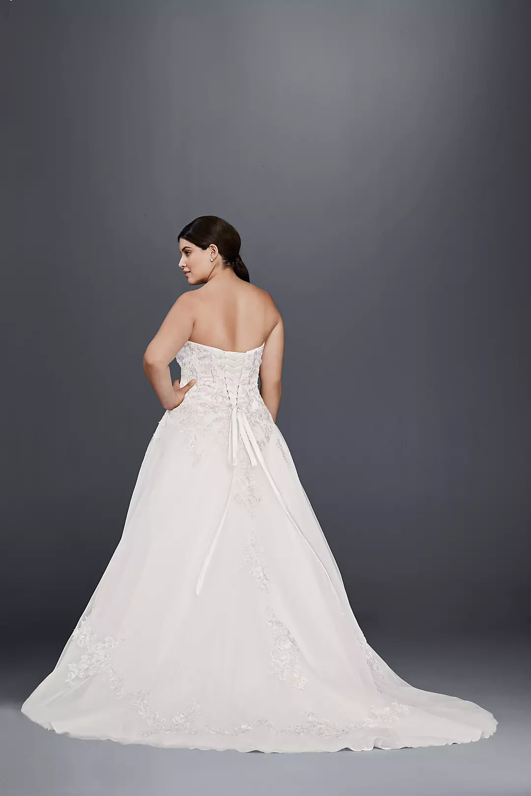Tulle Plus Size Wedding Dress with Lace Appliques Image 2