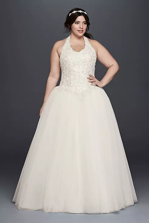 Basque Waist Plus Size Ball Gown Wedding Dress Image 1