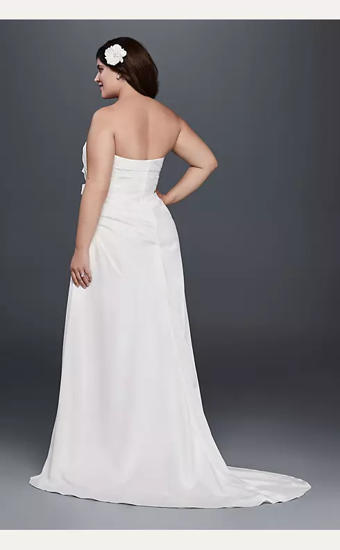 As-Is Plus Size Ruched Wedding Dress with Bow Image 2