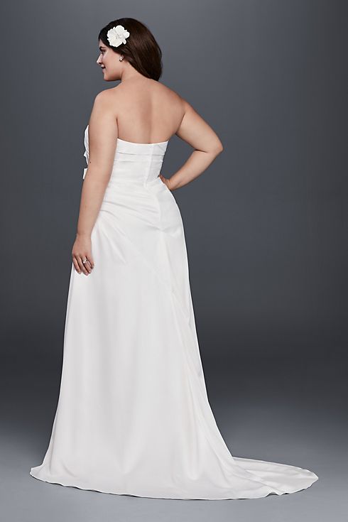 As-Is Plus Size Ruched Wedding Dress with Bow Image 4