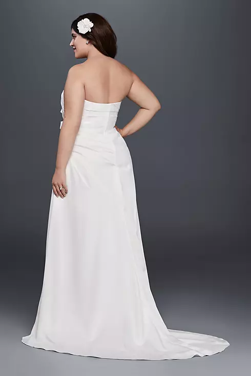 Plus Size Ruched Wedding Dress with Bow at Hip Image 2