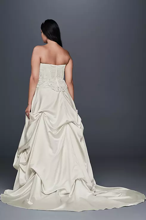 Embroidered Satin Plus Size Wedding Dress  Image 2