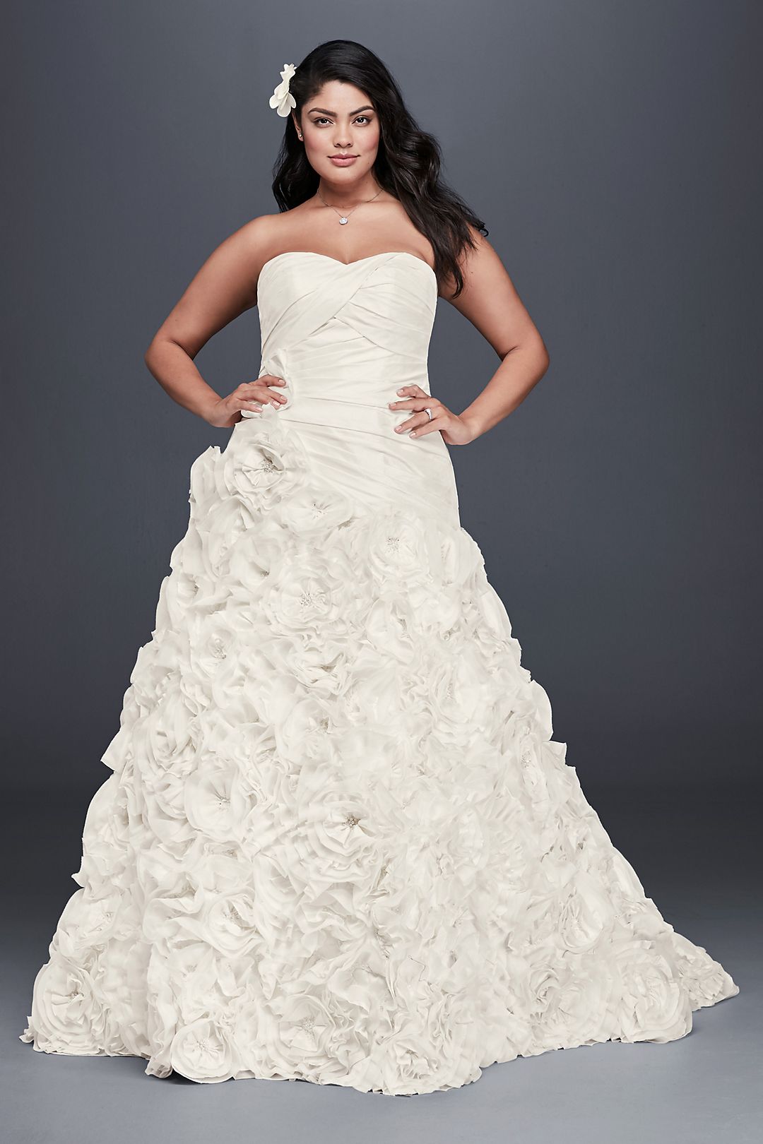 Rosette Skirt Wedding Dress Image 1
