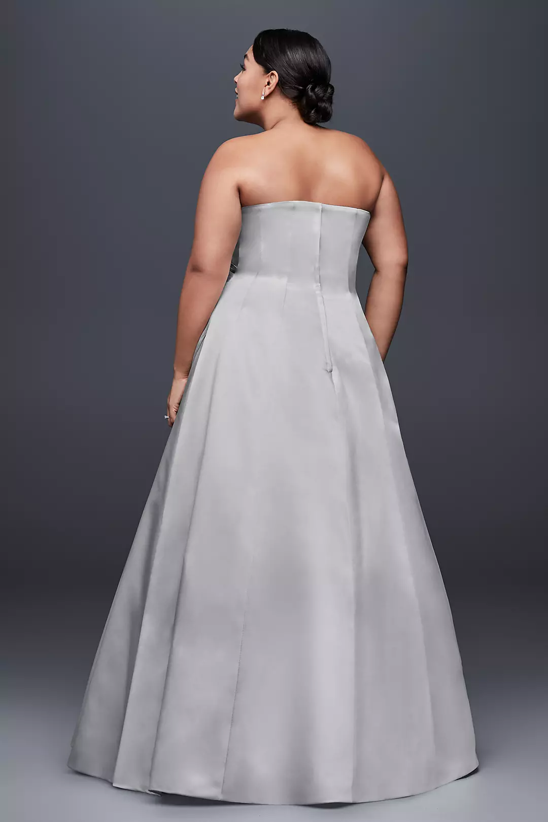 Draped Satin Plus Size A-Line Wedding Dress  Image 2