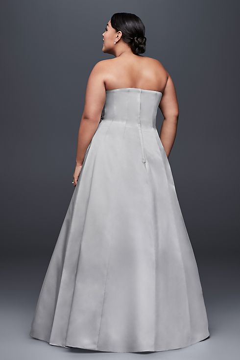 As-Is Draped Satin Plus Size A-Line Wedding Dress  Image 2