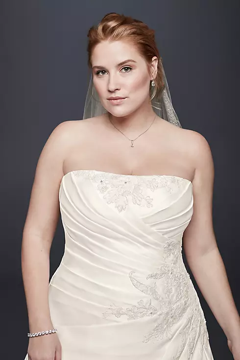 Draped and Beaded Plus Size A-Line Wedding Dress  Image 3