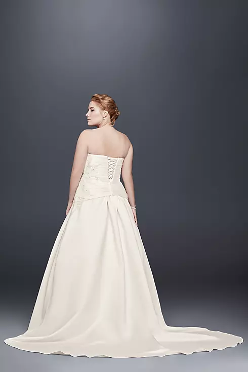 Draped and Beaded Plus Size A-Line Wedding Dress  Image 2