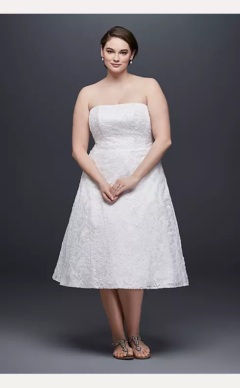 Soutache Lace Tea-Length Wedding Dress Image 1