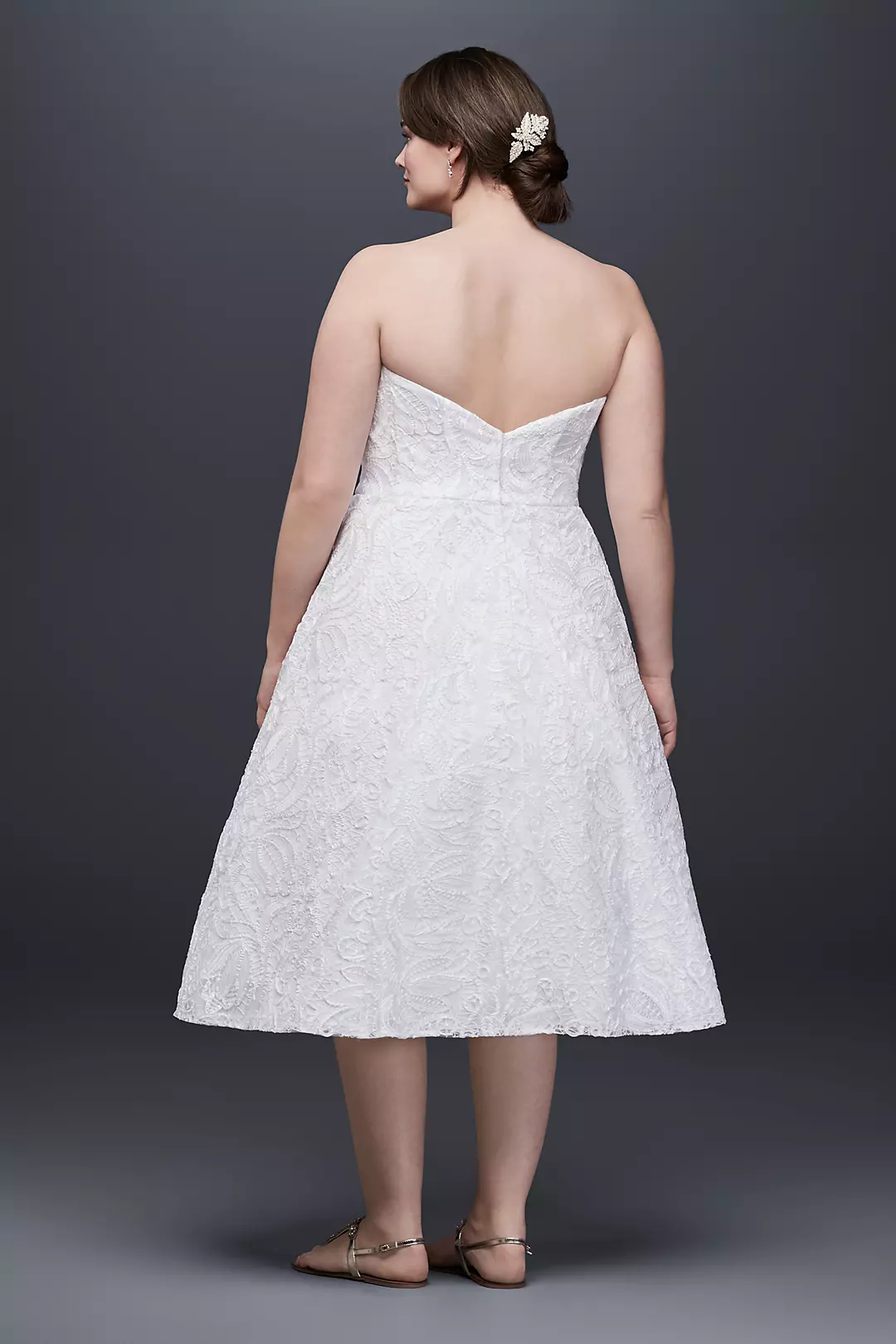 Soutache Lace Tea-Length Wedding Dress Image 2