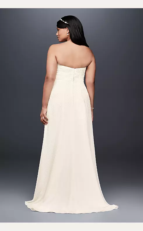 Dotted Chiffon Plus Size Wedding Dress Image 2