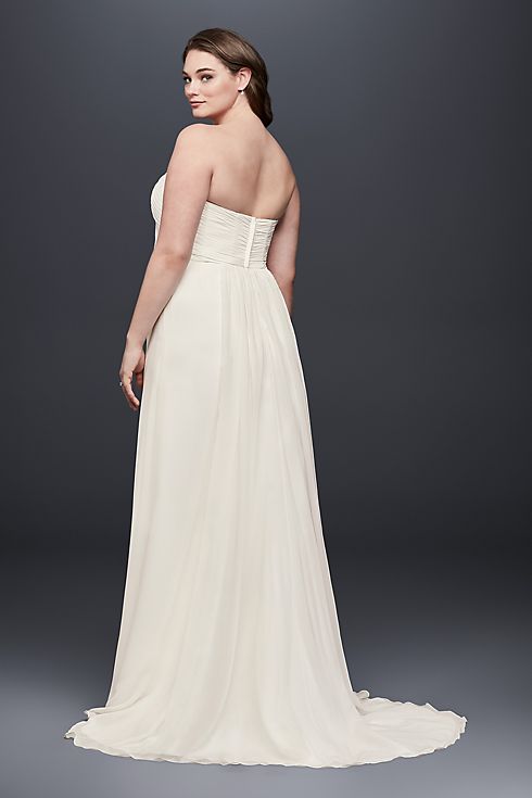 Strapless Pleated Chiffon Plus Size Wedding Dress Image 2