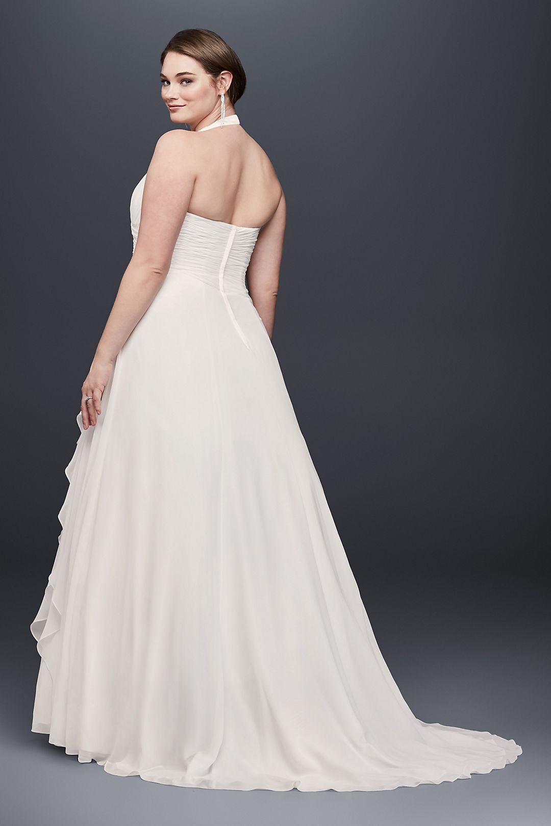 As-Is Pleated Chiffon Plus Size Wedding Dress Image 4