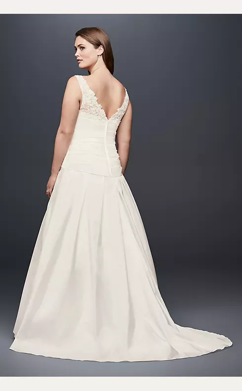 Illusion Lace and Taffeta Plus Size Wedding Dress Image 2