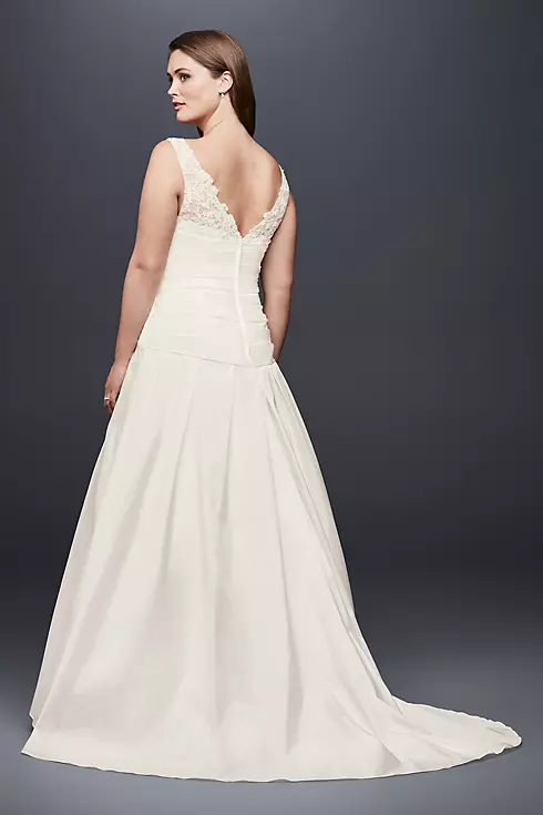 Illusion Lace and Taffeta Plus Size Wedding Dress Image 2