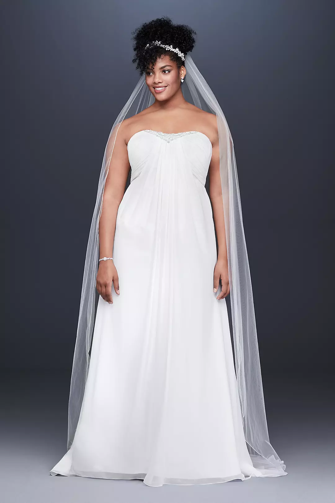 As - Is Pleated Chiffon Plus Size Wedding Dress Image