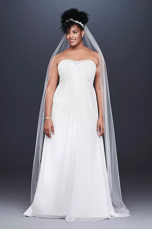 As - Is Pleated Chiffon Plus Size Wedding Dress Image 1