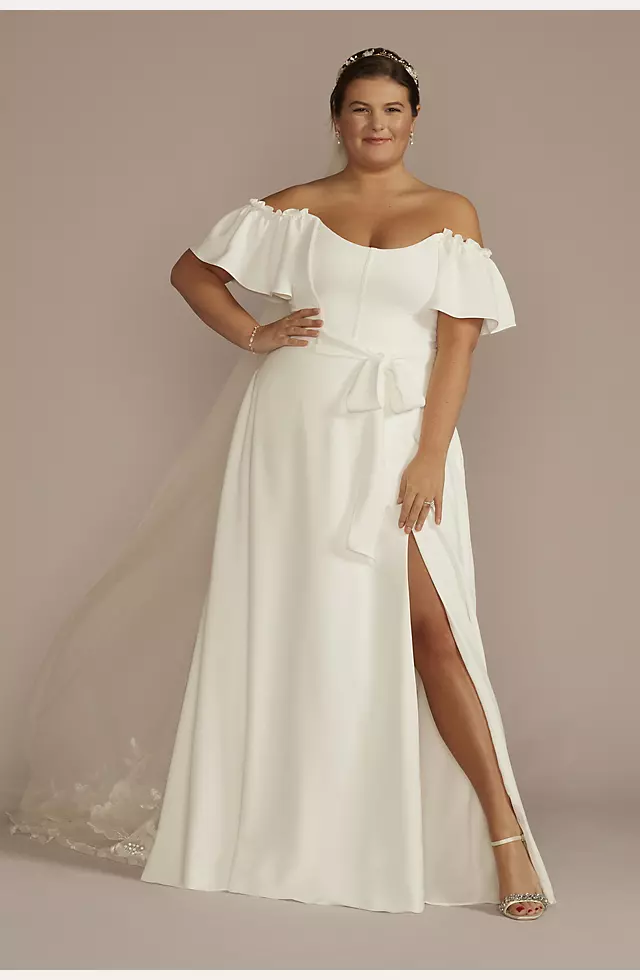 Recycled Crepe Off-the-Shoulder Wedding Dress Image