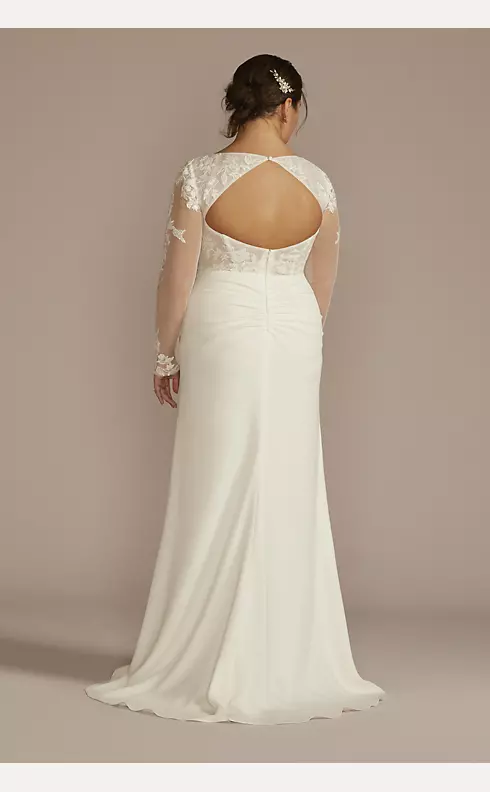 Recycled Lace Sheer Long Sleeve Wedding Dress Image 2