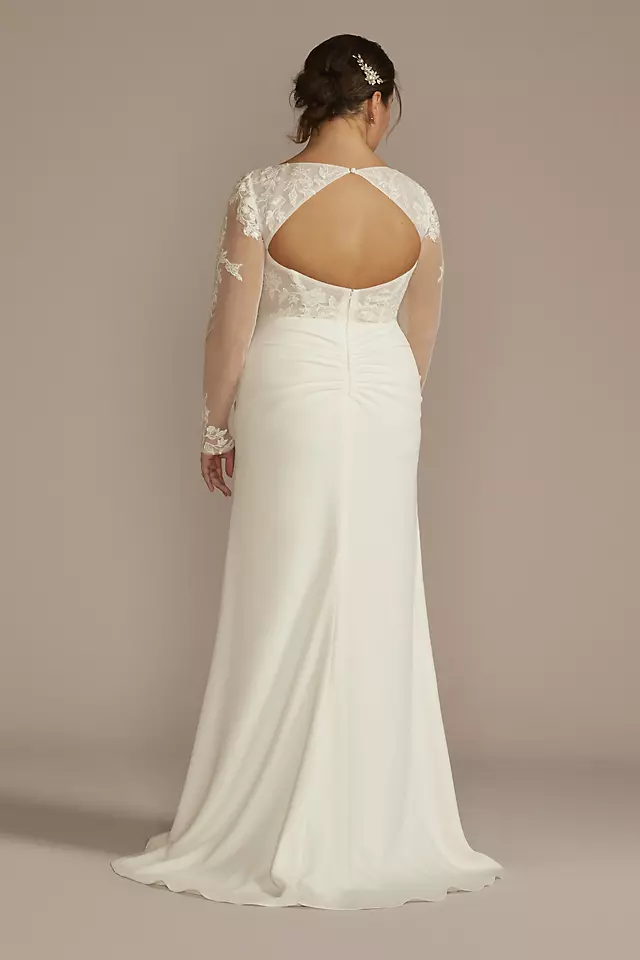 Recycled Lace Sheer Long Sleeve Wedding Dress Image 2