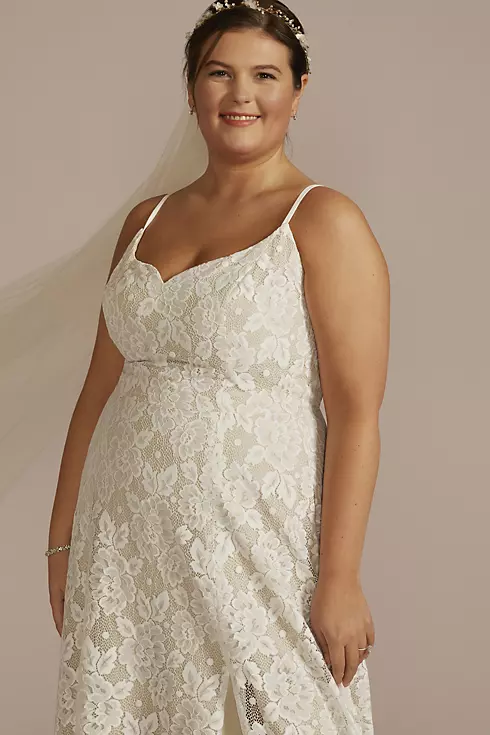 Recycled Floral Lace Spaghetti Strap Wedding Dress Image 3