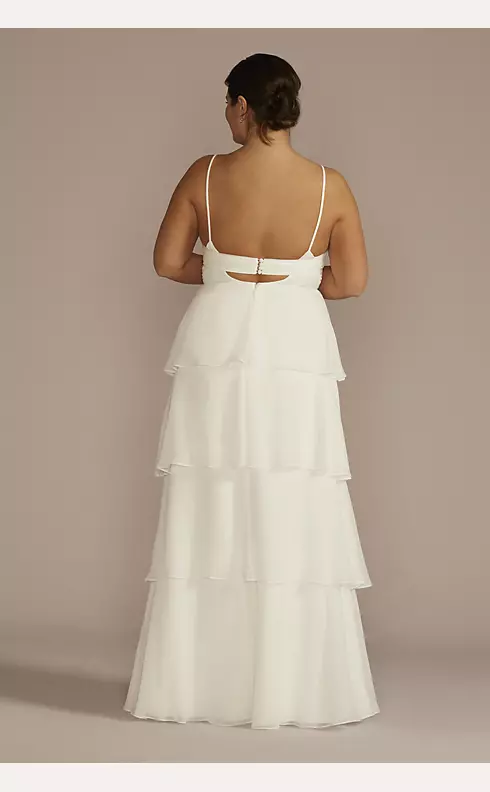 Recycled Chiffon Tiered Skirt Wedding Dress Image 2