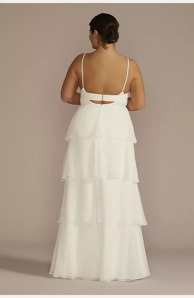 Recycled Chiffon Tiered Skirt Wedding Dress Image 2