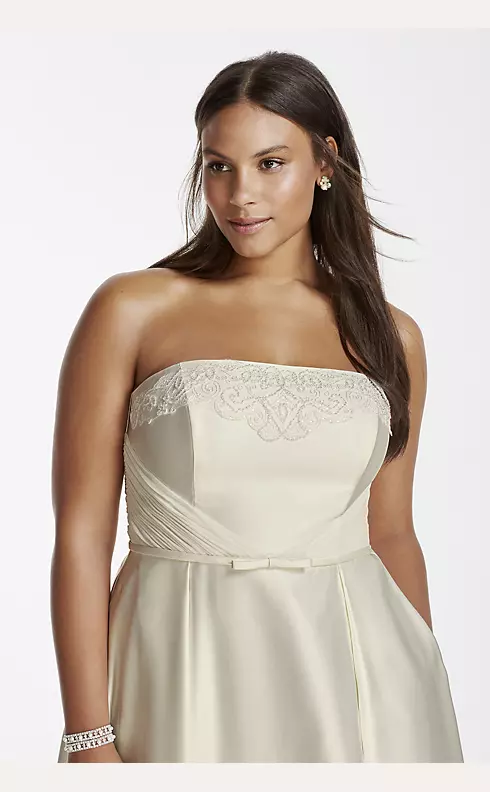 Strapless Satin Aline Gown with Pockets Image 3