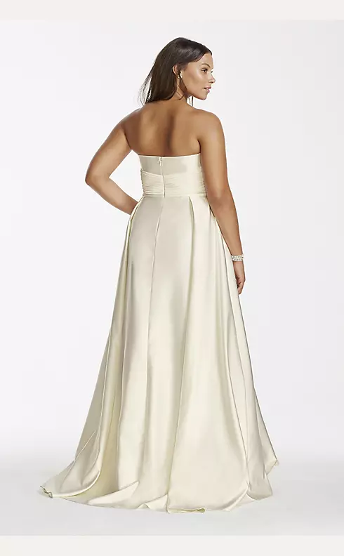 Strapless Satin Aline Gown with Pockets Image 2