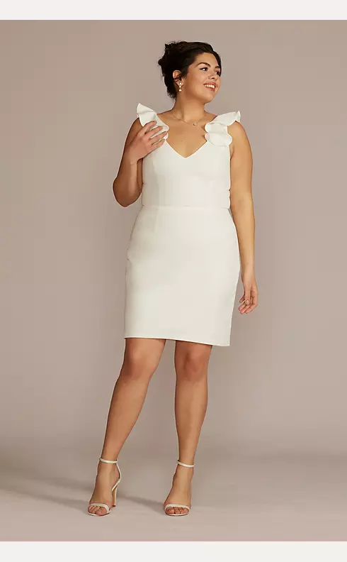 V-Neck Ruffle Short Dress with Open Back Image 1