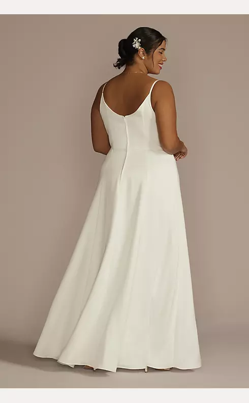 Cowl Neck Crepe Scoop Back A-Line Wedding Dress Image 2