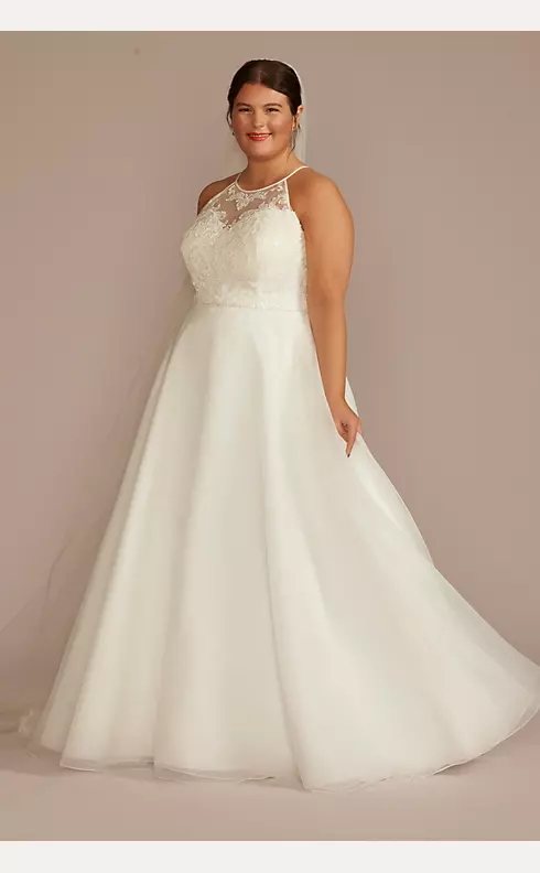 Embellished Halter Neck A-Line Wedding Dress Image 1