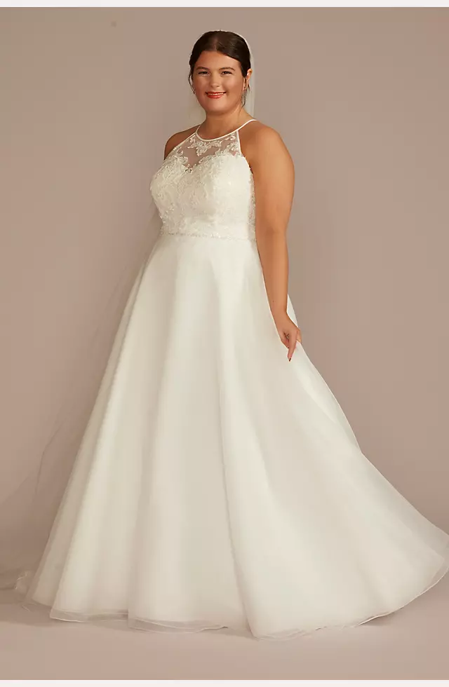 Embellished Halter Neck A-Line Wedding Dress Image
