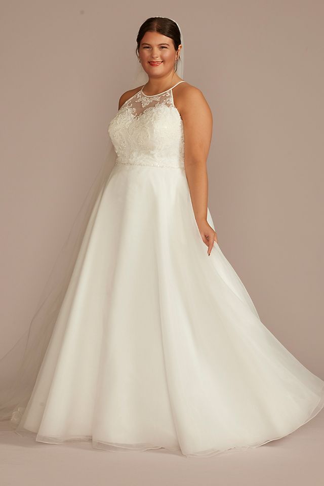 Embellished Halter Neck A-Line Wedding Dress Image