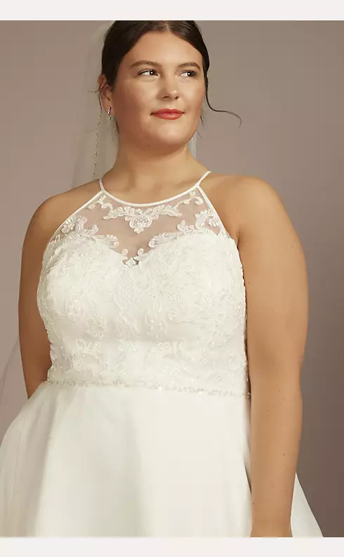Embellished Halter Neck A-Line Wedding Dress | David's Bridal
