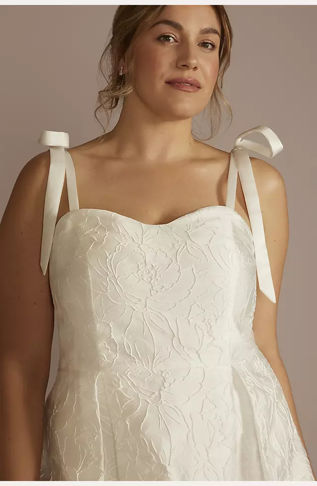 Short Jacquard A-Line Dress with Removable Straps Image 3