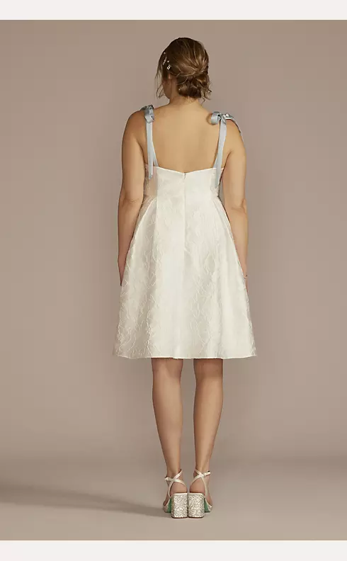 Short Jacquard A-Line Dress with Removable Straps Image 2