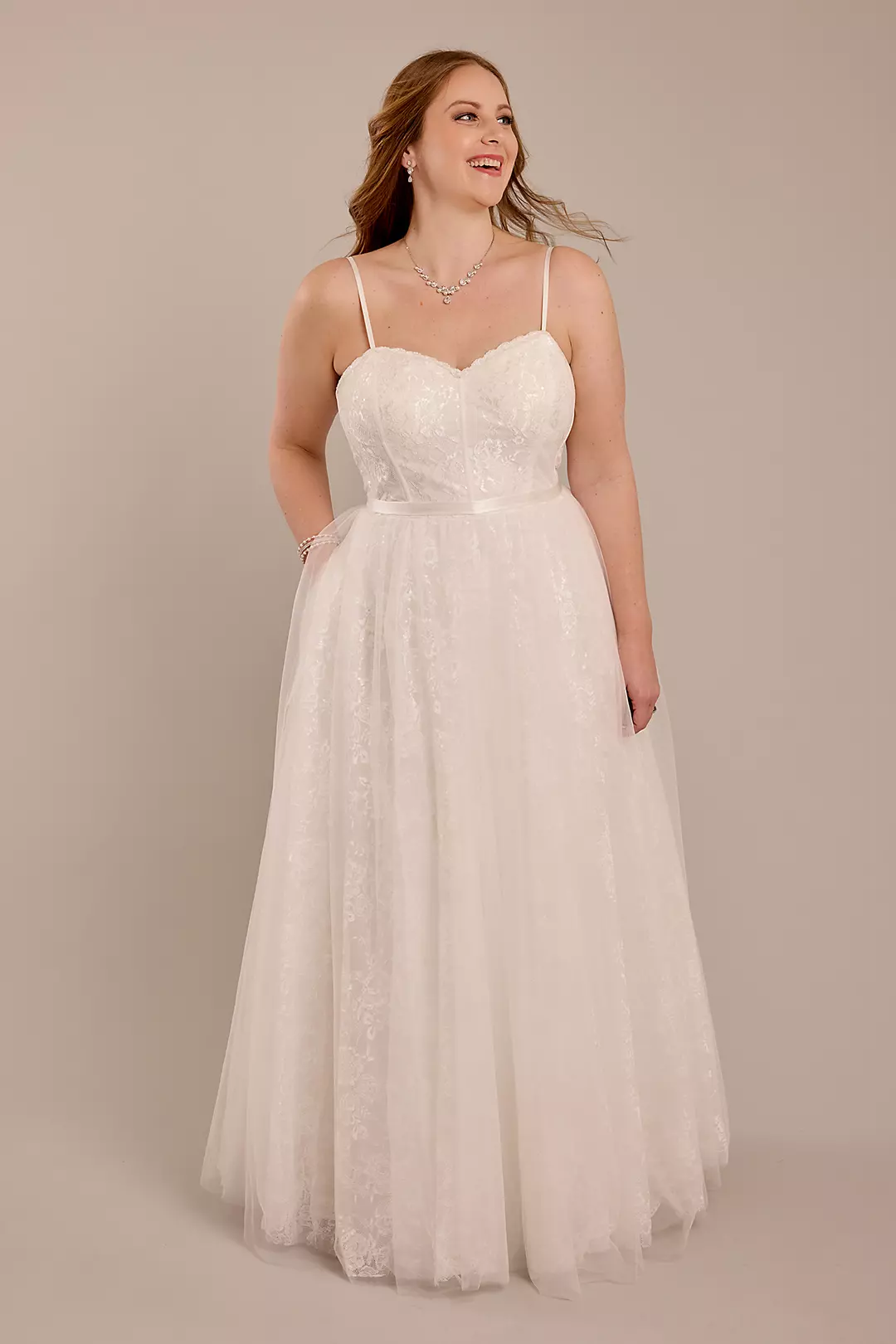 Strapless Lace and Tulle Corset Wedding Dress | David's Bridal Strapless Lace and Tulle Corset Wedding Dress | David's Bridal