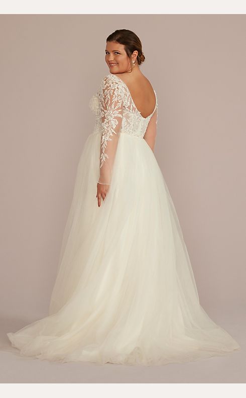 Sheer Boned Bodice Spaghetti Strap Wedding Dress | David's Bridal