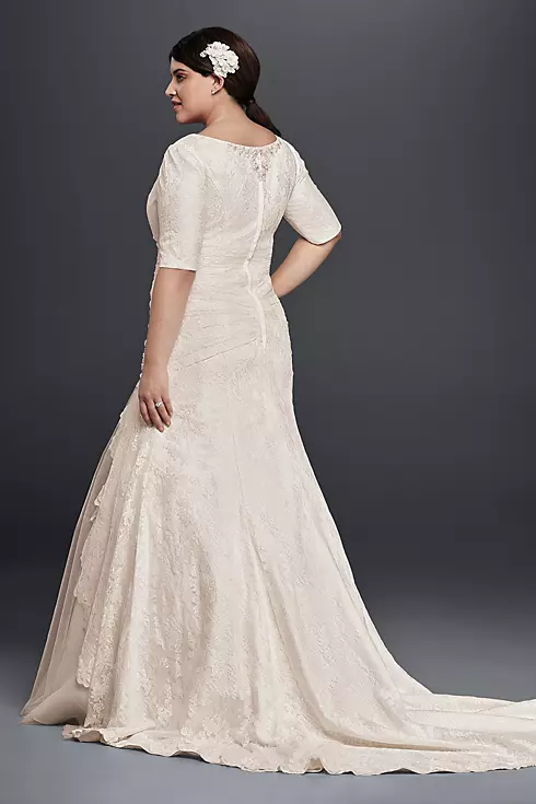 As-Is Plus Size Wedding Dress with 3/4 Sleeves Image 2
