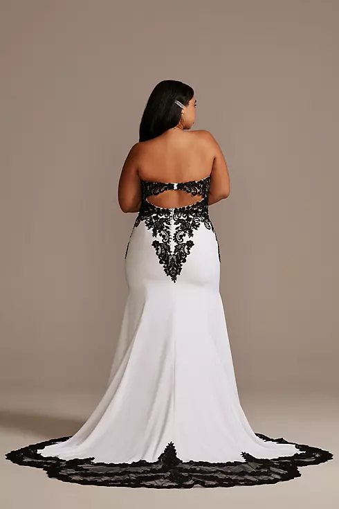 Lace Sheer Beaded Bodice Wedding Dress Image 2