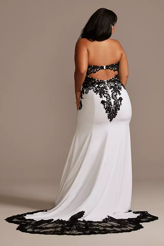 Lace Sheer Beaded Bodice Wedding Dress Image 3