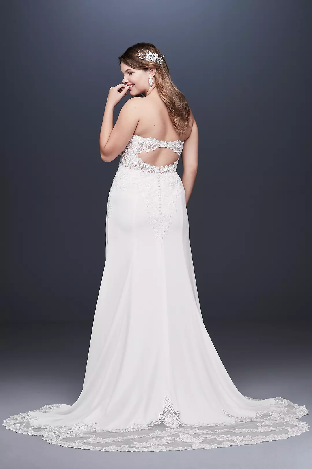 As Is Lace Beaded Bodice Plus Size Wedding Dress Image 2