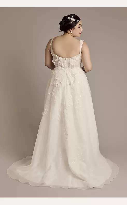 3D Floral Sweetheart Tank A-Line Wedding Dress Image 2