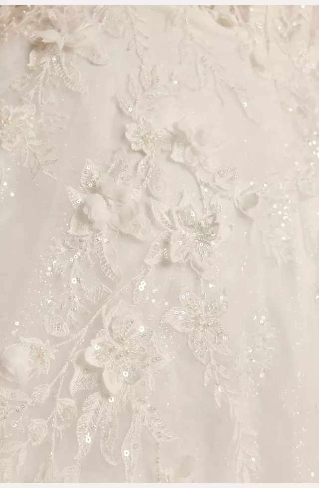 3D Floral Sweetheart Tank A-Line Wedding Dress Image 4
