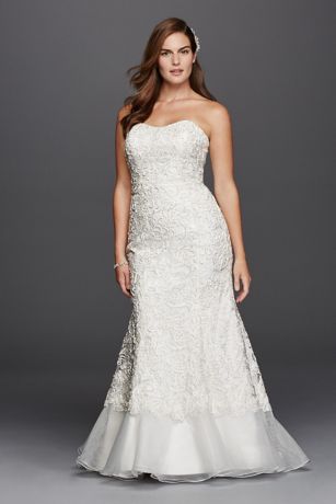 Sheath Gown with Beaded Sweetheart Neckline - Davids Bridal