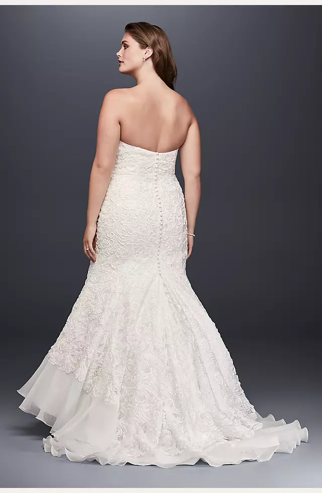 Lace Overlay Charmeuse Wedding Dress with Train Image 2